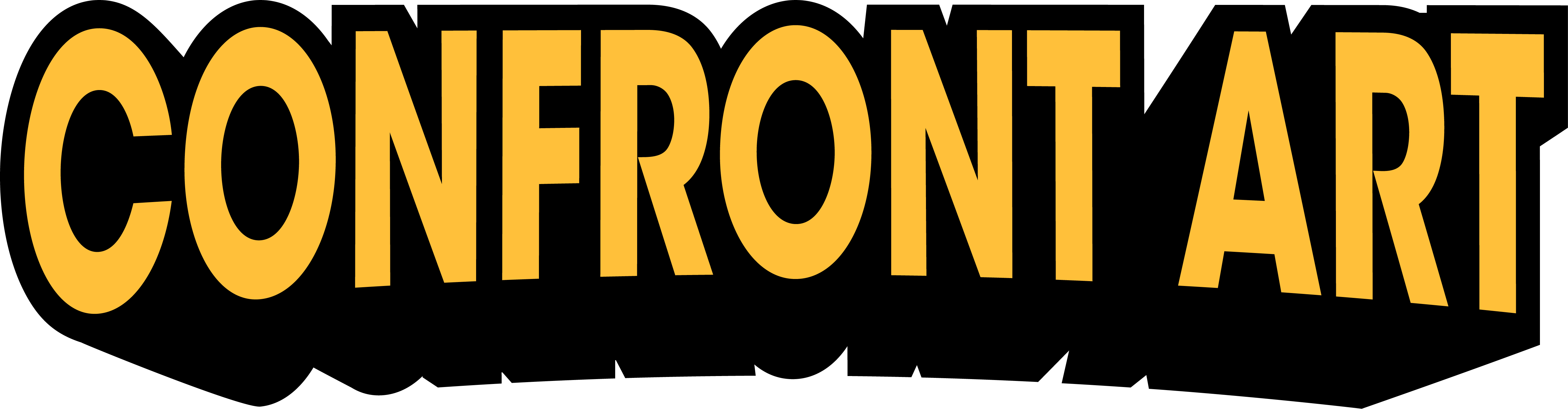 Confront Art Logo. Large Yellow And Black Text.